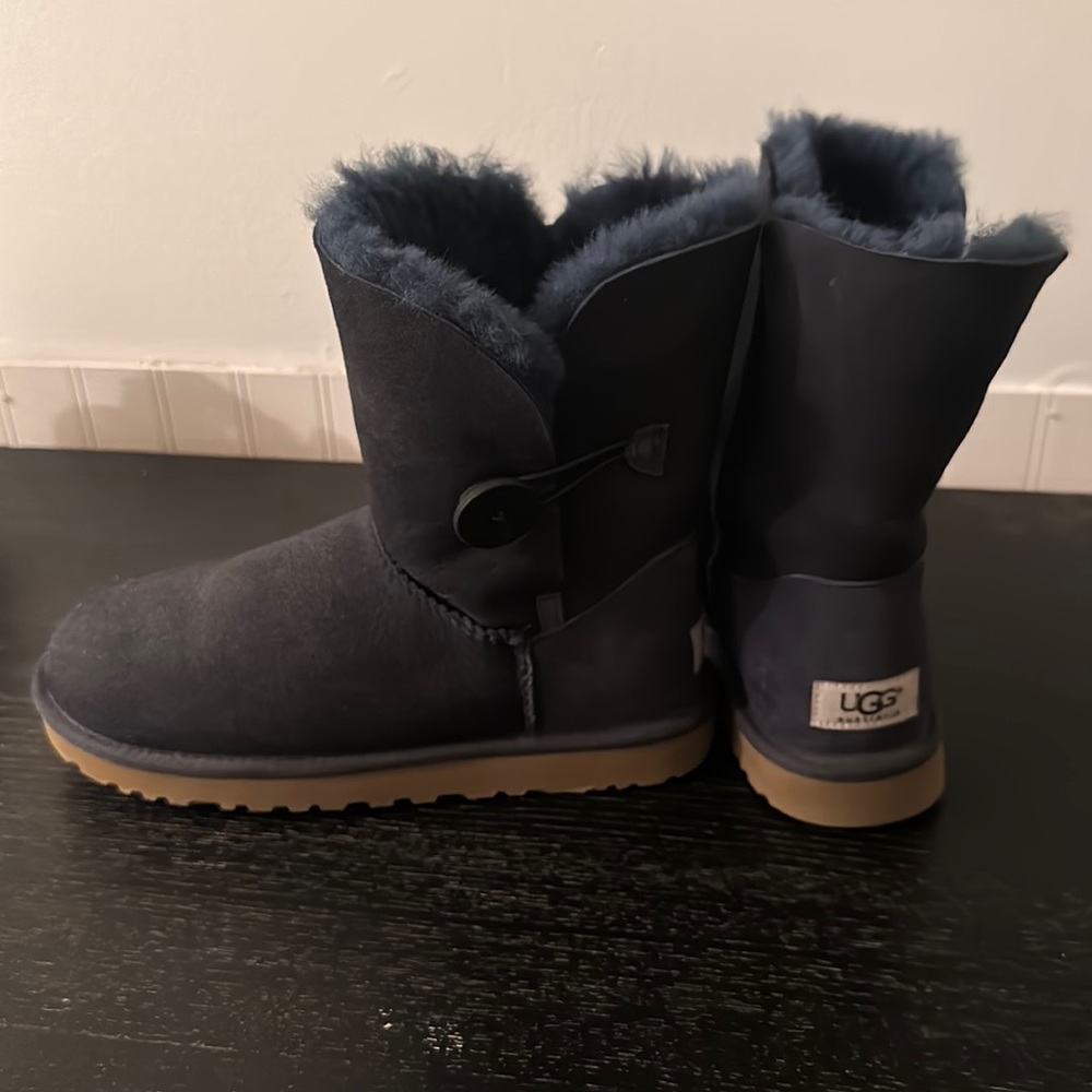 Navy blue Bailey button UGG boots